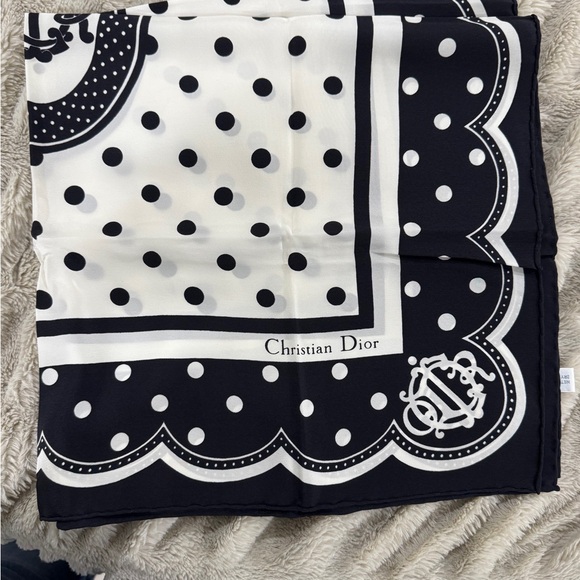 Christian Dior Polka Dot Silk Scarf - Picture 5 of 6